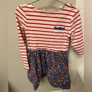 Flower and striped 2T dress. Mini Boden.